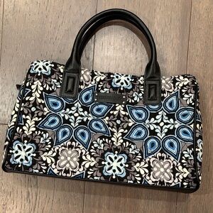 Vera Bradley Black and Blue Floral Satchel